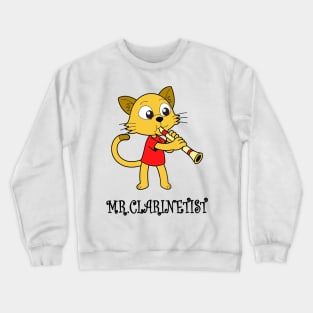 Cat Clarinet Funny Shirt for Mom, Dad, Husband, Boyfriend, Girlfriend, Crewneck Sweatshirt